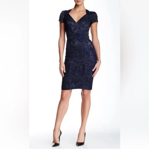 Theia Dresses Nwt Theia Open Back Jacquard Cocktail Dress